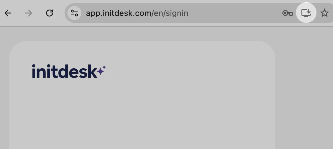 Install initdesk as a PWA